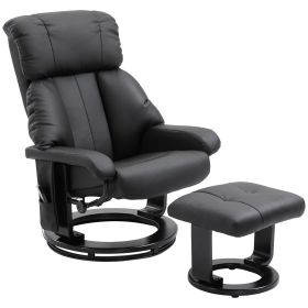 HOMCOM Massage Recliner Chair Massage Sofa with Ottoman Footrest, 10-Point Vibrating Massage and Heating Function for Living Room, Bedroom, Black