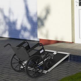 3ft Portable Wheelchair Ramp, Aluminum, Single-Fold, Mobility Scooter Access, with Handle, Black