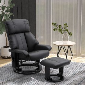 Massage Recliner Chair Massage Sofa with Ottoman Footrest, 10-Point Vibrating Massage and Heating Function for Living Room, Bedroom, Black