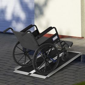5ft Aluminum Wheelchair Ramp, Folding, Non-Slip, 600lbs Capacity, for Stairs, Doorways