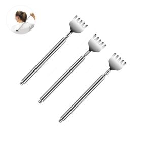 Telescopic Back Scratcher for Easy Back Massaging and Rel (Color: Silver - 3pcs, Type: Massager)